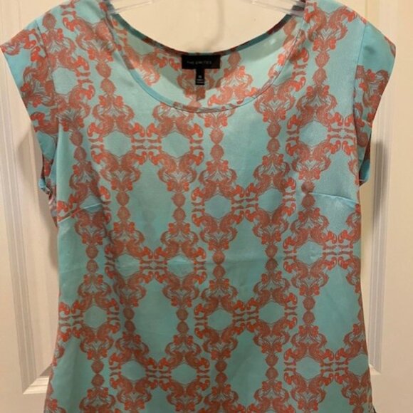 The Limited Tops - The Limited XS Adorable short sleeve turquoise and orange blouse